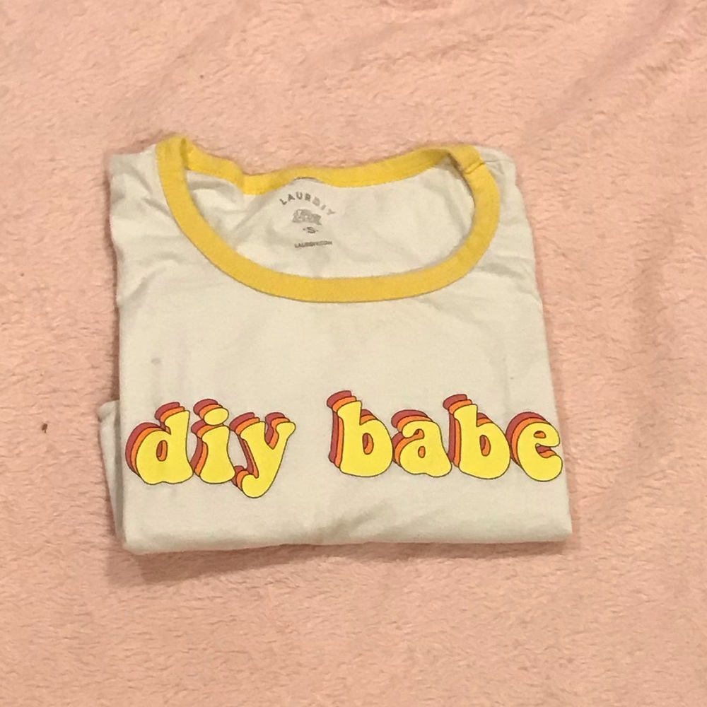 White shirt with yellow detailing